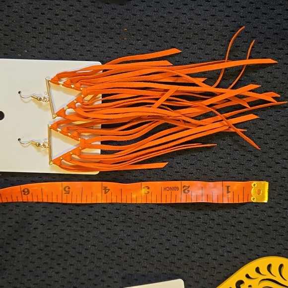 Colorful Long Drop Earring Bundle Three pair NWOT - Picture 3 of 4